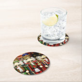 Nutkraker kerstsoldaten ronde kartonnen onderzetter (Insitu)