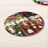 Nutkraker kerstsoldaten ronde kartonnen onderzetter (Gebogen)