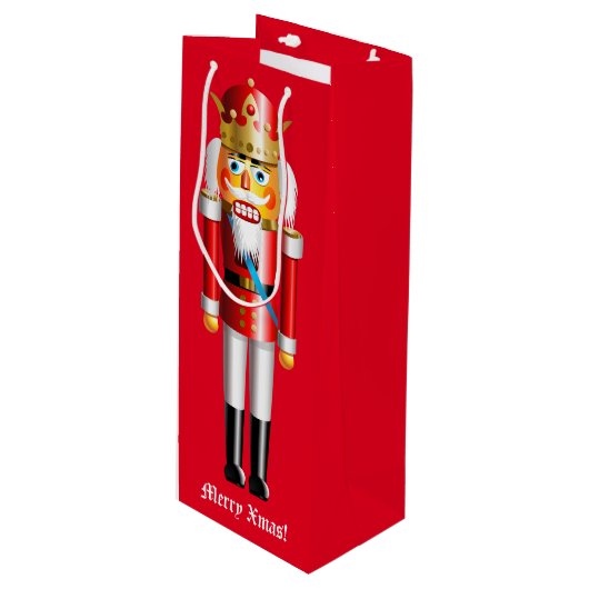  Nutkraker King Wijn Cadeautas (Voorkant Gekanteld)