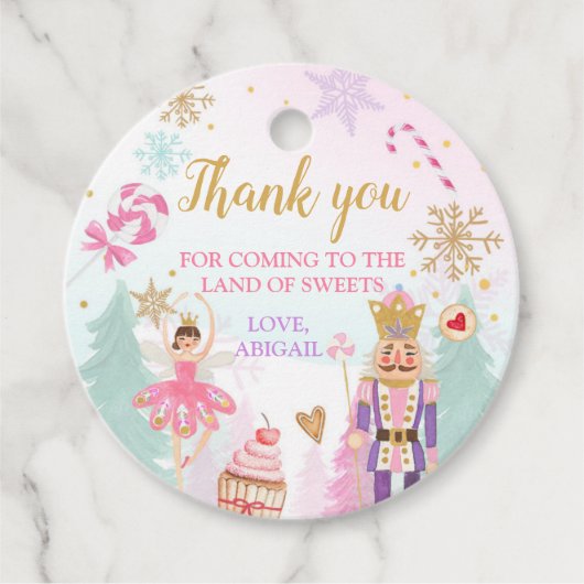 Nutkraker Land van Sweets Girl Birthday Gift Bedankjes Labels (Voorkant)