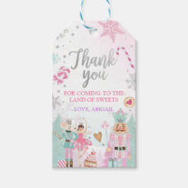 Nutkraker Land van Sweets Girl Favor Dank je Cadeaulabel