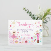 Nutkraker Land van zoet Roze Gouden Dag Bedankkaart (Staand voorkant)