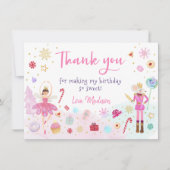 Nutkraker Land van zoet Roze Gouden Dag Bedankkaart (Voorkant)