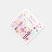 Nutkraker Land van zoet Roze Gouden Dag Servet (Hoek)