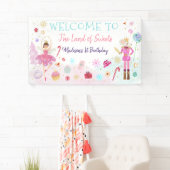 Nutkraker Land van zoet Roze Gouden Dag Spandoek (Insitu)