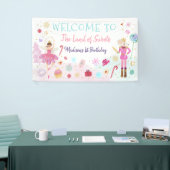 Nutkraker Land van zoet Roze Gouden Dag Spandoek (Beurs)