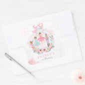 Nutkraker Land van zoete vogelfeestdag Vierkante Sticker (Envelop)