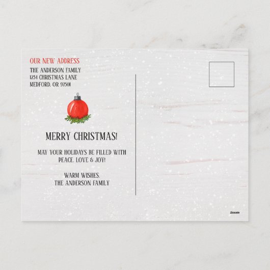 Nutkraker New Home Moving Announcement Briefkaart (Achterkant)