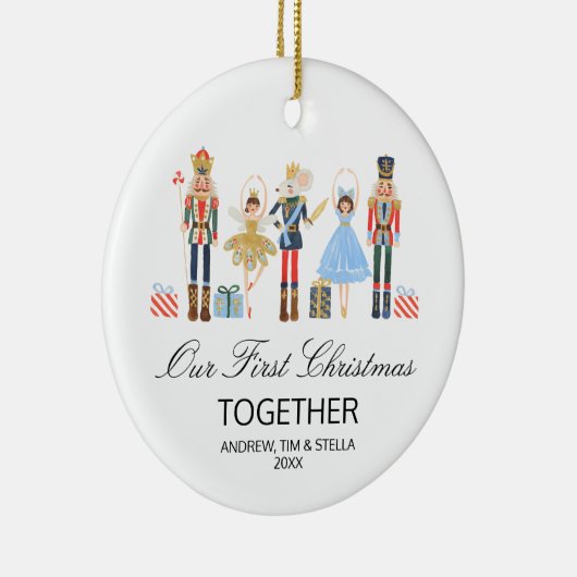 Nutkraker ons eerste kerstfeest samen keramisch ornament (Rechts)