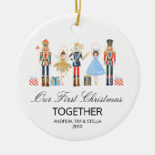 Nutkraker ons eerste kerstfeest samen keramisch ornament (Voorkant)