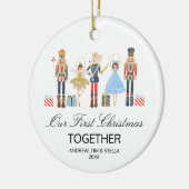 Nutkraker ons eerste kerstfeest samen keramisch ornament (Links)