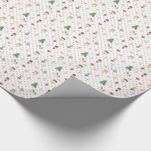 Nutkraker op White en Gold Polka Dot Cadeaupapier (Hoek)