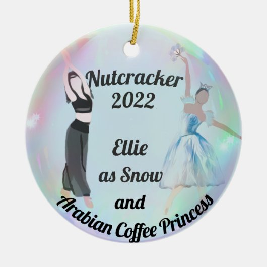 Nutkraker Ornament-Arabisch en Sneeuwkeramisch Orn Keramisch Ornament (Voorkant)