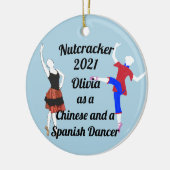 Nutkraker Ornament-Chinese en Spaanse danser Keramisch Ornament (Links)