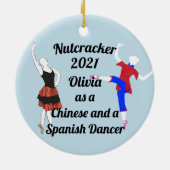 Nutkraker Ornament-Chinese en Spaanse danser Keramisch Ornament (Achterkant)