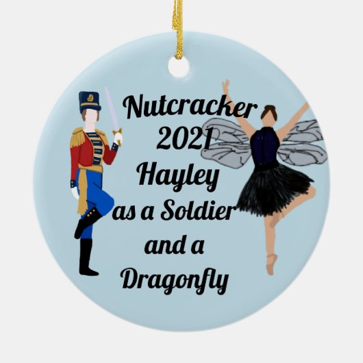 Nutkraker Ornament-Soldier- en Dragonfly-keramiek Keramisch Ornament (Achterkant)