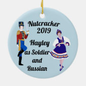 Nutkraker Ornament-Soldier en Russisch Keramisch Ornament (Achterkant)