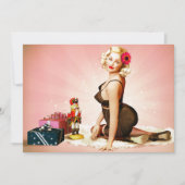 Nutkraker Pin-up Holiday Party Invitation Kaart (Voorkant)