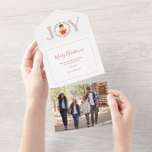 Nutkraker Prince Holiday Foto All In One Uitnodiging (Afscheurbaar)