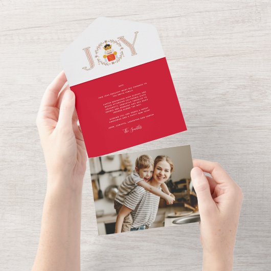 Nutkraker Prince Holiday Foto drievoudig Kaart (Afscheurbaar)