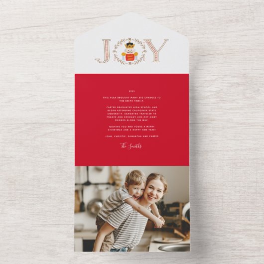 Nutkraker Prince Holiday Foto drievoudig Kaart (Binnen)