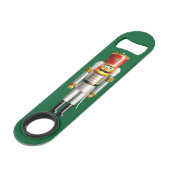 Nutkraker soldaten in witte en groene uniformen speed flessenopener (Voorkant Gekanteld)