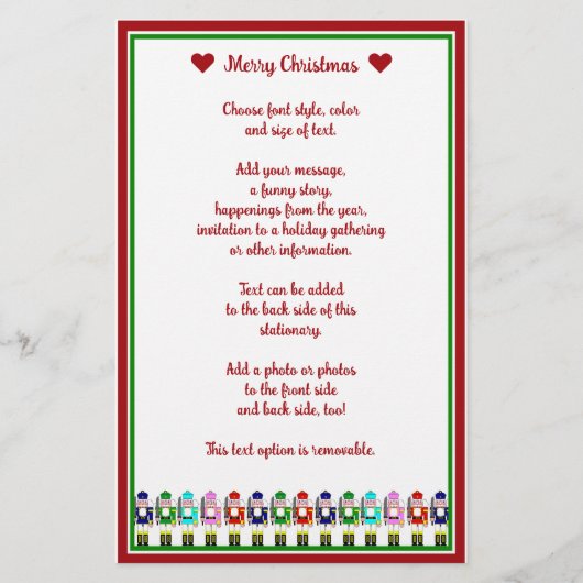 Nutkraker Soldaten Kerstmis Briefpapier (Voorkant)