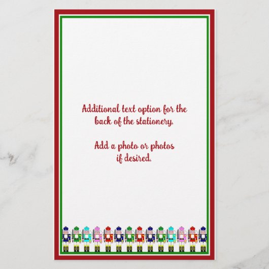 Nutkraker Soldaten Kerstmis Briefpapier (Achterkant)