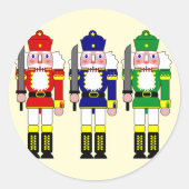 Nutkraker Soldaten Kerstmis Ronde Sticker (Voorkant)