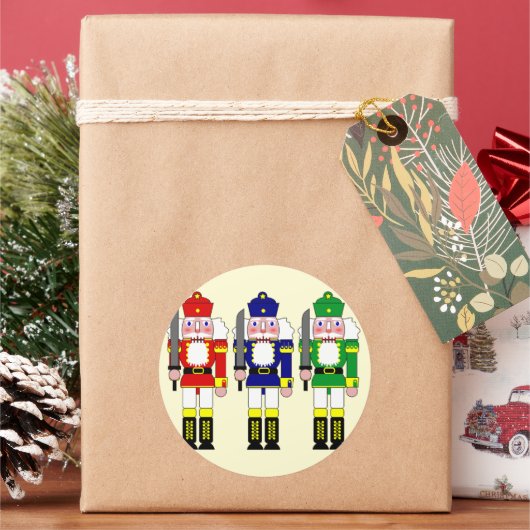 Nutkraker Soldaten Kerstmis Ronde Sticker (Feestdagen)