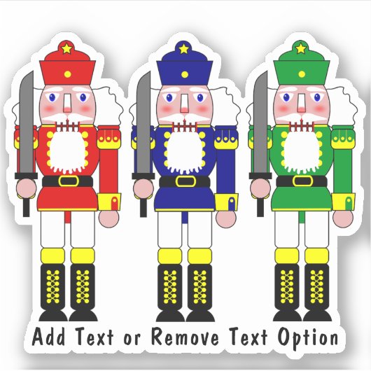Nutkraker Soldaten Kerstmis Sticker (Voorkant)