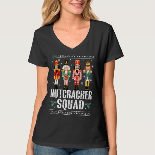 Nutkraker Squad Funny Kerstmis Pajama Holiday Ba T-shirt (Voorkant)
