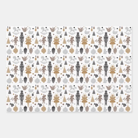 Nutkraker Suite Trio-kerstpapier Inpakpapier Vel (Voorkant 3)