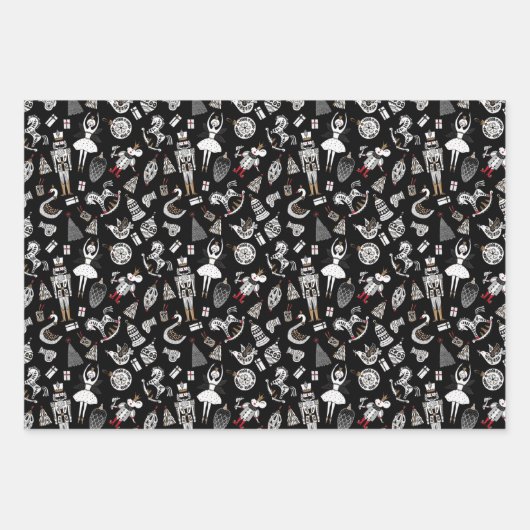 Nutkraker Suite Trio-kerstpapier Inpakpapier Vel (Voorkant)