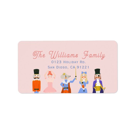 Nutkraker tekent roze feestdag etiket (Voorkant)