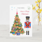 Nutkraker Tree Grandson Kerstmis Kaart (Gele Bloem)