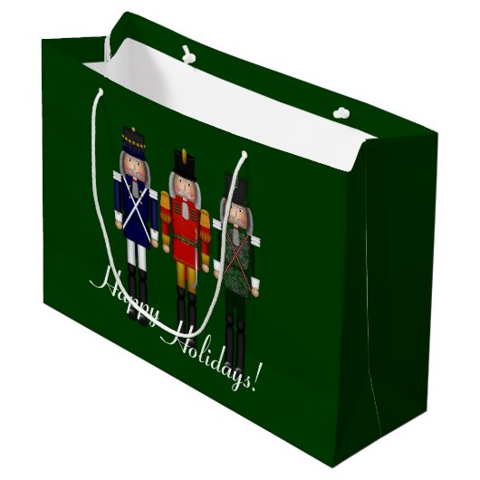 Nutkraker Trio, Green-GIFT BAG L Large Cadeautasje (Voorkant Gekanteld)