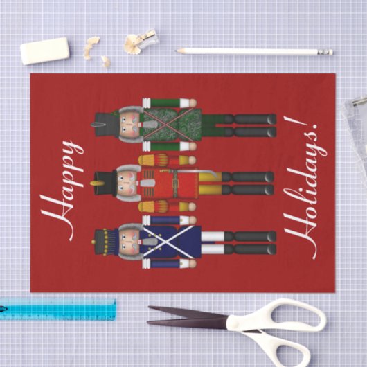 Nutkraker Trio-Red-Tissue Wrapping Paper Tissuepapier (Craft)