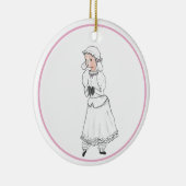 Nutkraker White Lamb Ballerina Personalized Ornam Keramisch Ornament (Rechts)