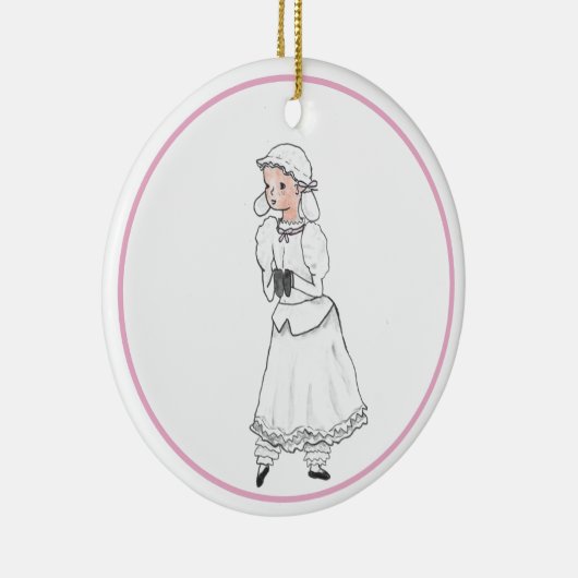 Nutkraker White Lamb Ballerina Personalized Ornam Keramisch Ornament (Rechts)