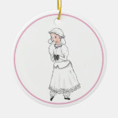 Nutkraker White Lamb Ballerina Personalized Ornam Keramisch Ornament (Voorkant)