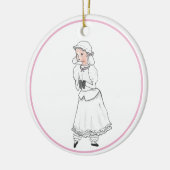 Nutkraker White Lamb Ballerina Personalized Ornam Keramisch Ornament (Links)