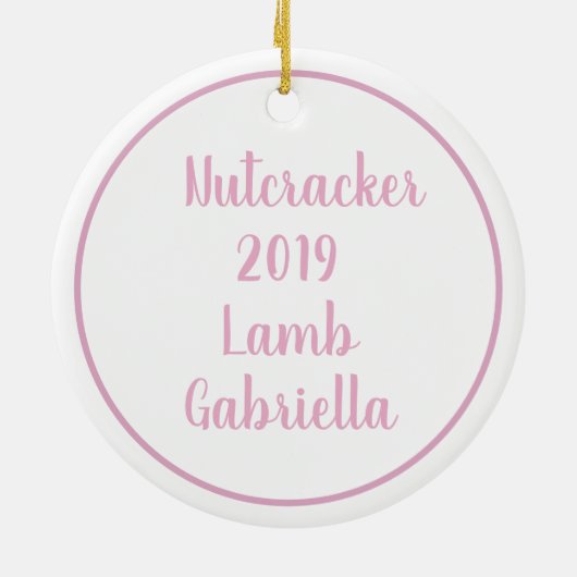 Nutkraker White Lamb Ballerina Personalized Ornam Keramisch Ornament (Achterkant)