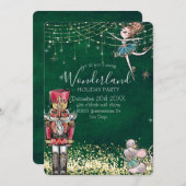 Nutkraker Winter Wonderland Kerstmis groene Kaart (Voorkant / Achterkant)