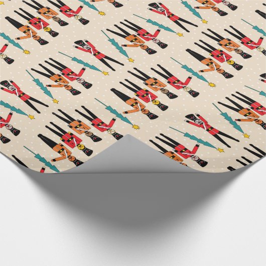 Nutkrakers dansend omslagpapier cadeaupapier (Hoek)