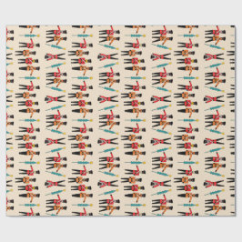 Nutkrakers dansend omslagpapier cadeaupapier