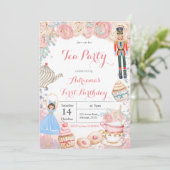 NutkrakerTea Party Sweets Birthday Invitation Kaart (Staand voorkant)
