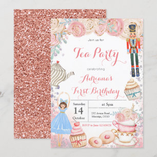 NutkrakerTea Party Sweets Birthday Invitation Kaart