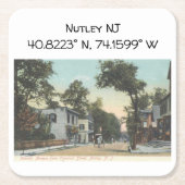 Nutley NJ Map Coordinates 1906  Style Kartonnen Onderzetters (Voorkant)