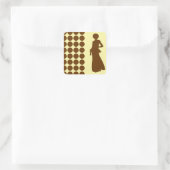 Nutmeg Cream Neutrale Stippen Mode Silhouette Vierkante Sticker (Tas)